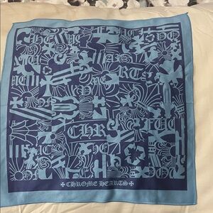 Chrome Hearts Blue Patterned Scarf